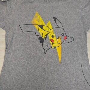 Grey yellow Pokemon Pikachu t-shirt Men large